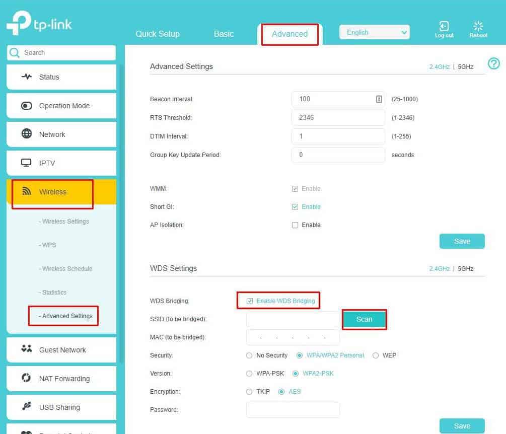 new tp-link wireless settings