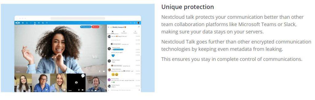 Nextcloud Talk, - המידע לא עוזב את השרת