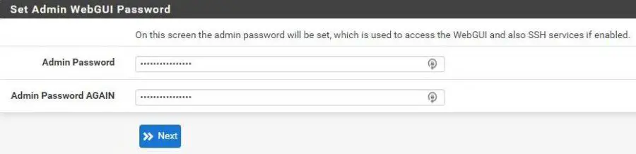 Pfsense - set admin password
